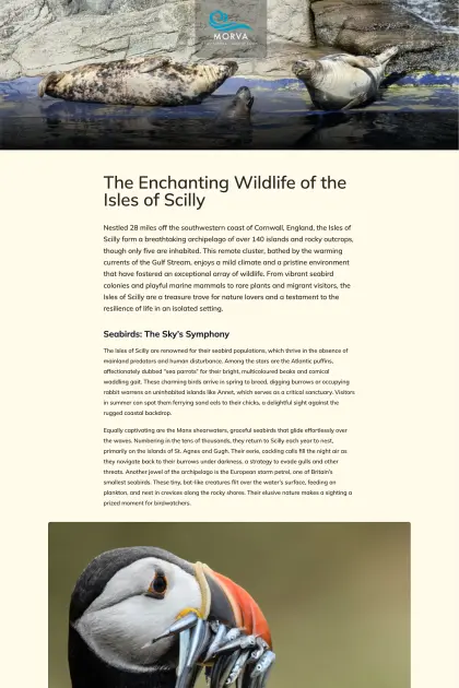 Morva's website: An example article about the islands