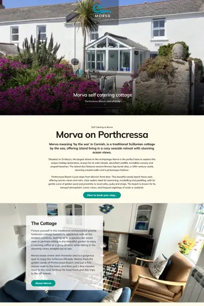 Morva website: the home page