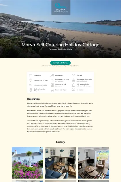 Morva's website: page about the cottage